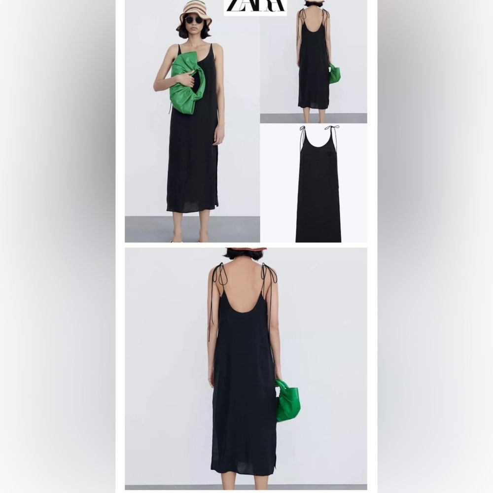 Zara Midi Tie-strap Slip Dress